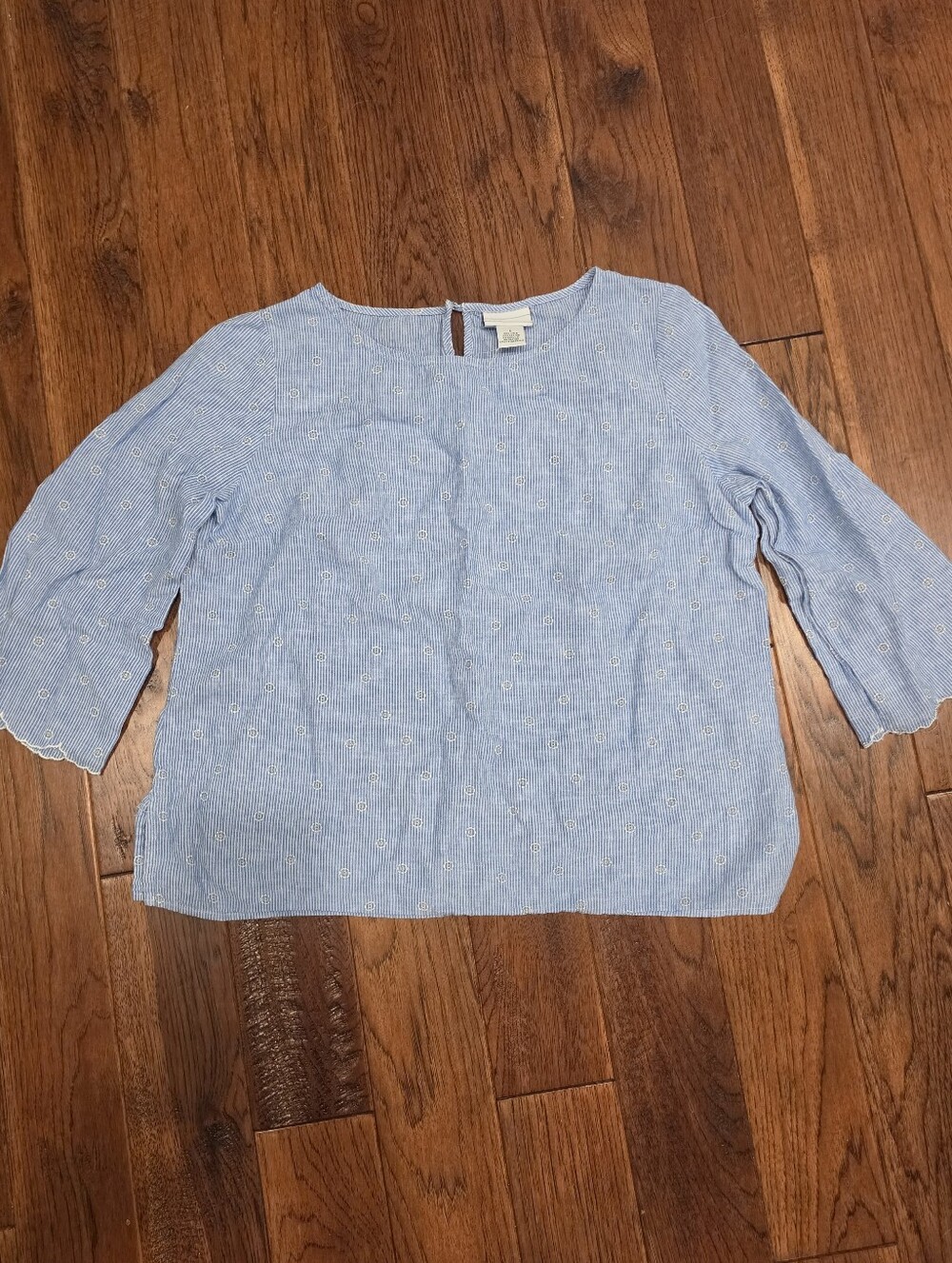 Light Blue Linen Women's Top